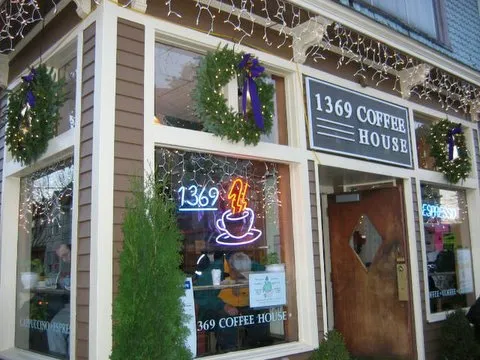 Storefront with the 1369 Coffee House sign, early 1990s