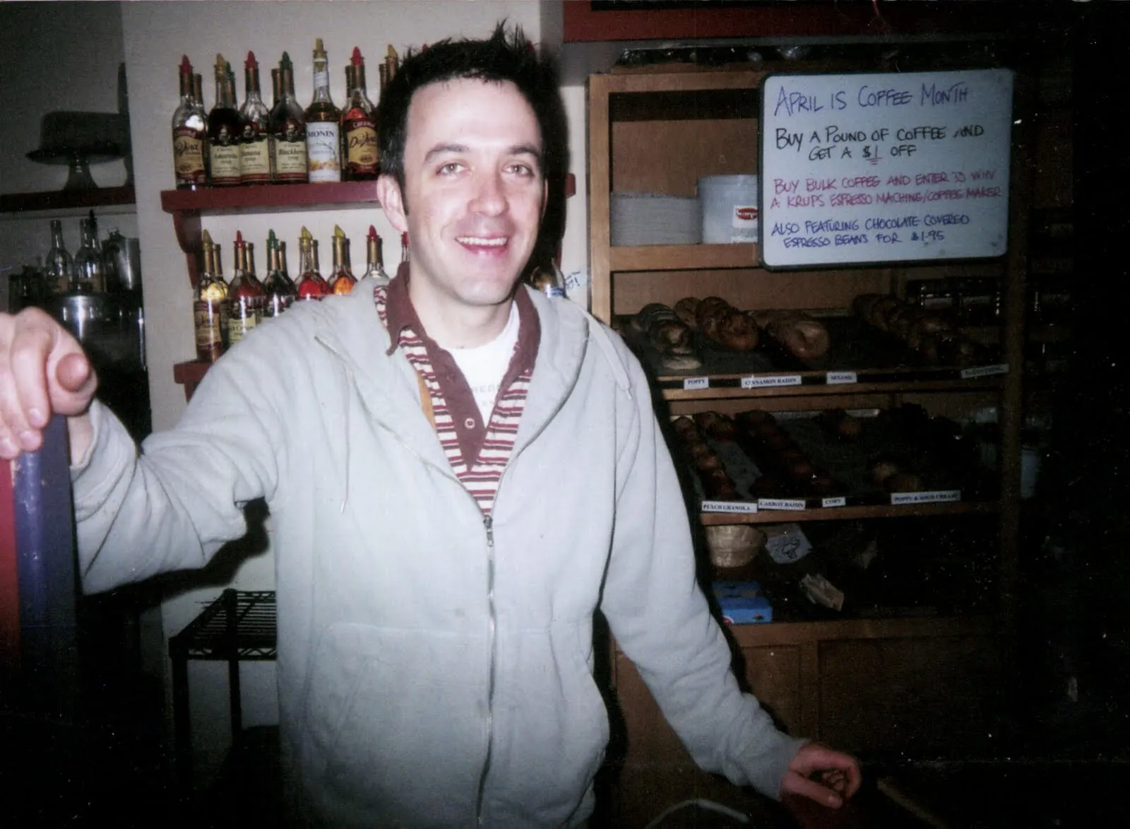 Inside the shop, around 2013